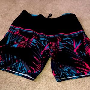 Burnside Board Shorts Mens Size 38 Black Pink Blue Gray